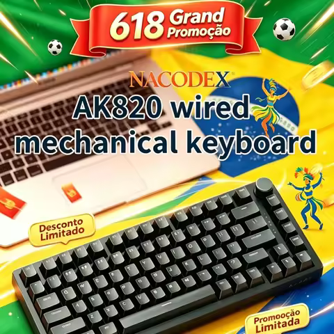 AJAZZ AK820 Wired With Rotary Volume Buttons Hot-Swappable Keys For Office And Home Mechanical Keybo