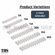 5A 10A 15A 30A 60A PVC Wire Cable connector connecter Terminal Block 12 Position Barrier Wire connec
