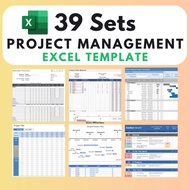 🔥INSTANT🔥 39 Set Project Management Excel Template : Gantt Chart | Kanban Board | Project Timeline |