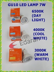FSL GU10 240V  LED LAMP 7W - (3000K , 4000K , 6500K)