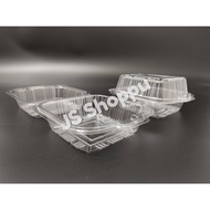 BENXON Kuih Container OPS C10 / 4" Burger Box with Lock (100pcs±) Bakery Disposable Plastic Clear