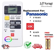 KDK K14Z9 Panasonic F-M15G2 Ceiling Fan Replacement Remote Control with LAMP