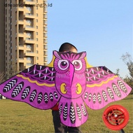 drea 110cm Layangan Terbang Colorful Kartun Owl Dengan Garis Mainan Ou