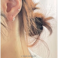 [Peinn]Women's silver earrings, plain round knot earrings with personality B0501