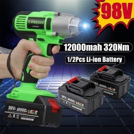 110V-240V Cordless Impact Wrench Machine Set Electric Drill Hammer Tool Battery WITH LED Light