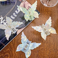 TIMEKEY Fashionable Iridescent Color Butterfly Hairpin Gripper Acetate-Like Gripper Back of Head Ace