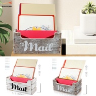 Wood Mail Organizer Vintage Mail Holder Countertop Mail Basket Wall Mount Mail Organizer Box for Off