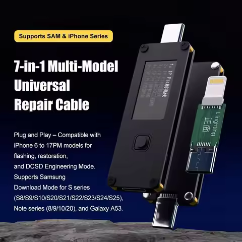 7-in-1 Multi-Model Universal Repair Cable Supported Model for iPhone 6-17PM for Samsung S8-S10/S20-S