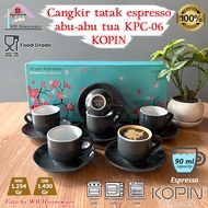 gelas kopi 6 Pasang Cangkir Set warna Keramik Espresso KOPIN / Cangkir Kopi Mini 90ml merah KPC-06