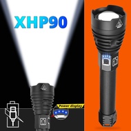 XHP90 LED Flashlights XHP70 zoomable wanterproof torch USB Rechargeable LED outdoor light by 26650 C