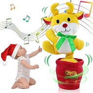 Oiuros Christmas Dancing Cactus Talking Baby Toys with Lights, Dancing Cactus Mimicking Toy Repeats What You Say Cactus Toy for Children's Early Education（Christmas Reindeer）