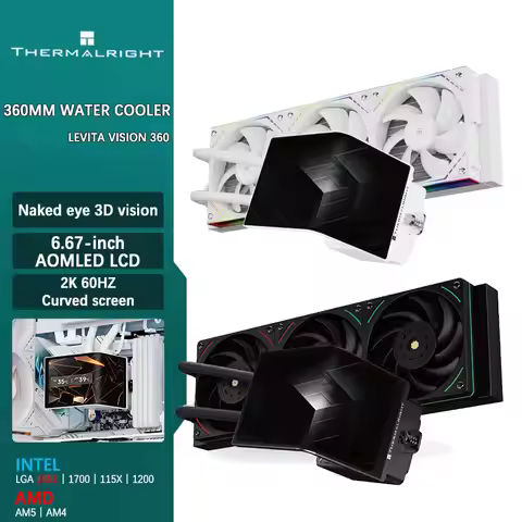 Thermalright LEVITA VISION 360 All-in-one 360MM Water Cooler 6.67 inch AMOLED LCD 2K 60HZ Curved Scr