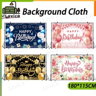 【MY】180*115cm Party Backdrop Dazzling Colorful Birthday Black Blue Gold Happy Birthday Banner for Bi