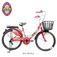 🔥สีใหม่🔥 LA Bicycle จักรยานแม่บ้าน รุ่น 24" CITY STEEL RIM จักรยานผู้ใหญ่ รถจักรยานแม่บ้าน รถจักรยานทรงผู้หญิง