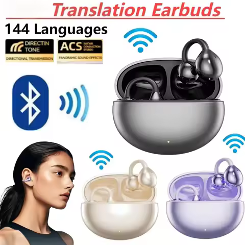 Ai Languages Translation Earbuds Open-Ear Wireless Sports Headphone 144 Languages Real-time Two-Way 
