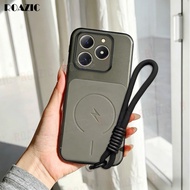 Ultra Thin Semi Transparent Phone Case For Realme C61 C63 C65s C65 C67 Matte Plain Color with Wristb