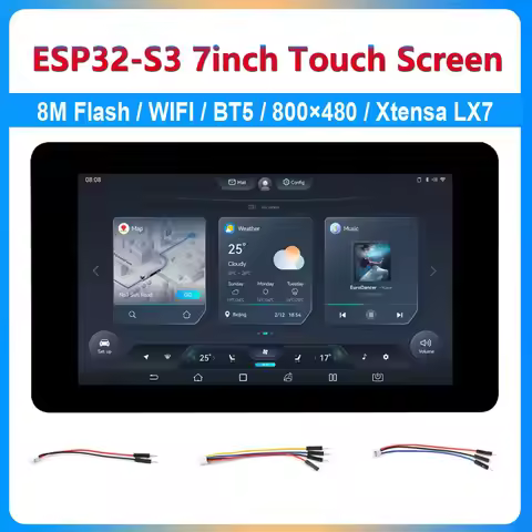 ESP32 S3 Touch LCD 7 Inch Capacitive Display Screen 800×480 Development Board Xtensa LX7 WiFi BT5 CA
