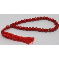 Red marjan Stone tasbih 8mm 33 Grains