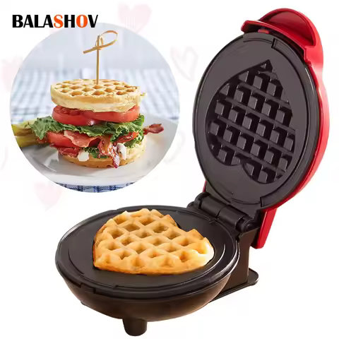 Electric Waffle Machine Portable Home Breakfast Machine Waffle Maker Breakfast Love Heart Shaped Waf