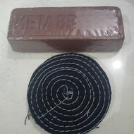 paket 4JBM batu merah langsol metabrite 500 gram dan kain poles jean 4 in 10 mm
