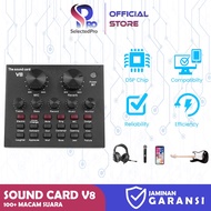 Soundcard V8 MIXER Sound Card V8 MIXER Audio USB External Bluetooth Live Streaming Broadcast Audio Soud Effect Condensor Microphone