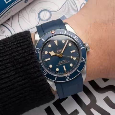 Fit For Tudor Black Bay 58 BB58 20mm CTS FKM Rubber Strap Curved End Quick Release Bar Design Summer