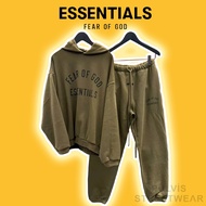 ️[Mirror Quality] - Fear of God ESSENTIALS Heavy Fleece ''STATE'' OLIVE SS24 Hoodie Set, Men's Fleec