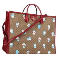 GUCCI Micro GG Supreme哆啦A夢手袋 PVC材質 兩用 棕金色 653952 正品 131782A