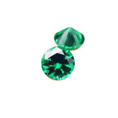 Emerald Round Faceted Gemstone Brilliant Cut Rich Green Emerald Gem Multiple Sizes to Choose