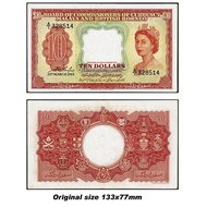POPULER Uang Kuno Malaya &amp; British Borneo 10 Dollars 1953 souvenir