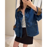 3S2S RL Logo Embroidery British Old Money Style Retro Casual Bahen Style Washed Denim Jacket Jacket