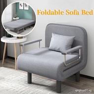 []Hot Sale Folding Sofa Bed Office Nap Single Bed Multifunctional Dual-purpose Fabric Sofa