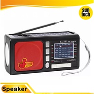 AM-255BT-S Am/Fm Rechargeable Radio Karaoke Portable Solar Bluetooth Speaker with Flashlight