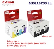 Canon Genuine Ink Cartridge PG-47 PG47 PG 47 /CL-57 CL57 CL 57(E3170/ E3177/ E400/ E410/ E417/ E460/ E470/ E477/ E480/ E4270)/ CL-57S CL 57S (E3170/ E3177/ E410/ E417/E470/ E477/  E4270)