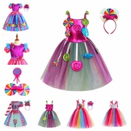 Halloween Hot-selling Candy Dress Christmas Children's Mesh Candy Headdress Lollipop New Style Dress