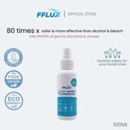 FFLUX Hocl Hand Sanitizer & Disinfectant 100ml Sanitizer Liquid Non Alcohol Sanitizer Pembersih Tang
