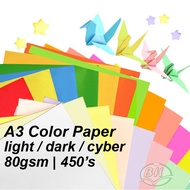 A3 Color Paper (80gsm) 450s/ream (Dark/Light/Cyber)