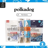 Polkadog Fish Series Grain Free Skin, Atlantic Silverside & Haddock Jerky Treats for Cats & Dogs