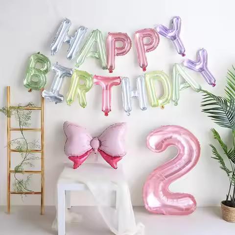 1PCS 32in Crystal Jelly Purple/Blue/Pink Digital Balloon for Kids Birthday Party Decor Photography P