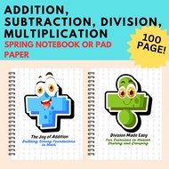 Math Worksheet, Mathematics workbook, Addition, Subtraction, Division, Multiplication
