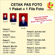 Paket Cetak pas foto 2x3 3x4 4x6 kertas silky doff luster untuk ijazah