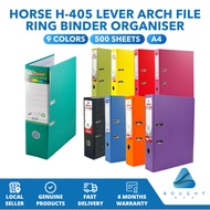 Horse H-405 Lever Arch File 3 Inch - PVC Cover, Metal Clip, 500 A4 Sheet Capacity