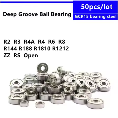 50pcs R2ZZ R3ZZ R4AZZ R4ZZ R6ZZ R8ZZ R144ZZ R188ZZ R1810ZZ R1212ZZ -2RS -2Z -Z 2Z open inch Deep Gro