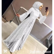 Gamis Polos Kombinasi Brukat JULLIE ( L - 3XL ) Gamis Brukat Modern