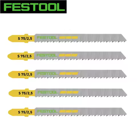 FESTOOL 204256 Jigsaw blade WOOD FINE CUT S 75/2,5/5 Fine Clean Cutting Sharp Steel Power Tool Acces