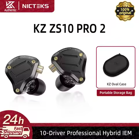 KZ ZS10 Pro 2 Metal Earphone High-Performance Dynamic Driver HIFI In Ear Bass Earbud Tuning Switch H