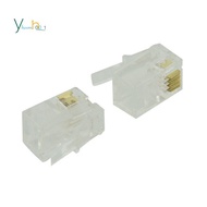 RJ9 4P4C Plug phone Jack Connector 50 pieces, Transparent