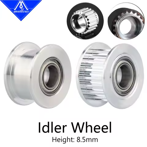 Mellow 1Pcs 20T 8.5MM Height GT2 Idler 20 Tooth Wheel Bore 5mm For High Matching Low Vibration Gates