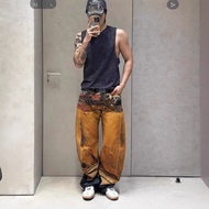 A *.C Original Label 1: 1 25 New Style 3D Three-Dimensional Printing Jeans Men Women Same Style Trou