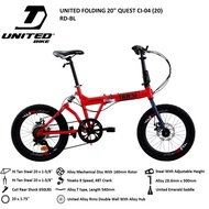 Folding Bike 20 inch united quest Rear Suspension Disc Brake discbrake 8 speed high quality Thick Rims sni new